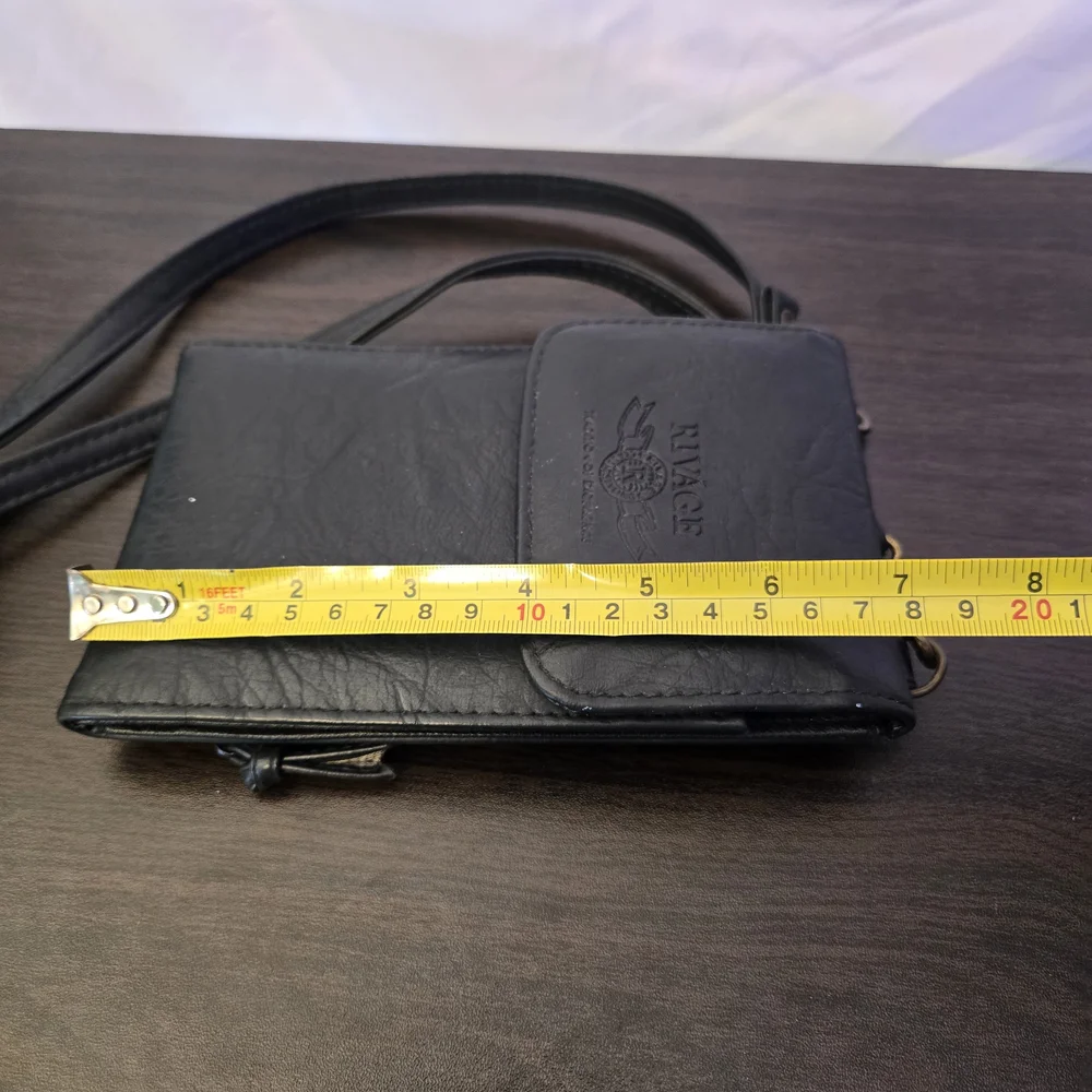 Vintage Black Ruvage Tradition Of Excellence Crossbody Wallet for Men Or Women